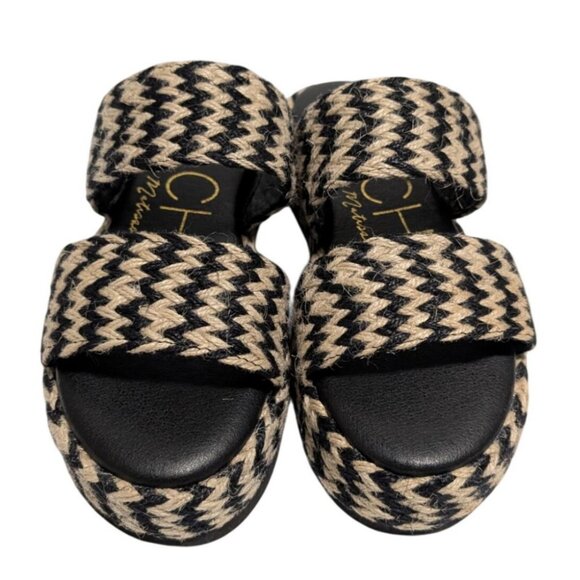 Beach by Matisse Borderline Platform Slide Sandals Boho Chevron Woven Womens 7 - Picture 3 of 9